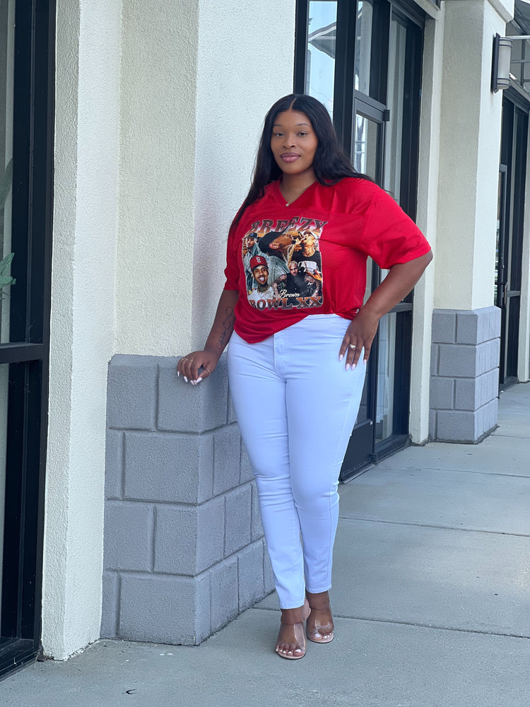 Breezy Bowl Jersey Top-Red