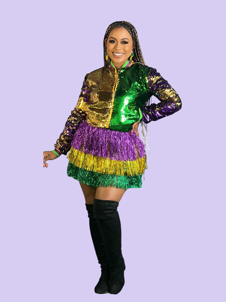 Mardi Gras Shimmer Skirt Reg/Plus