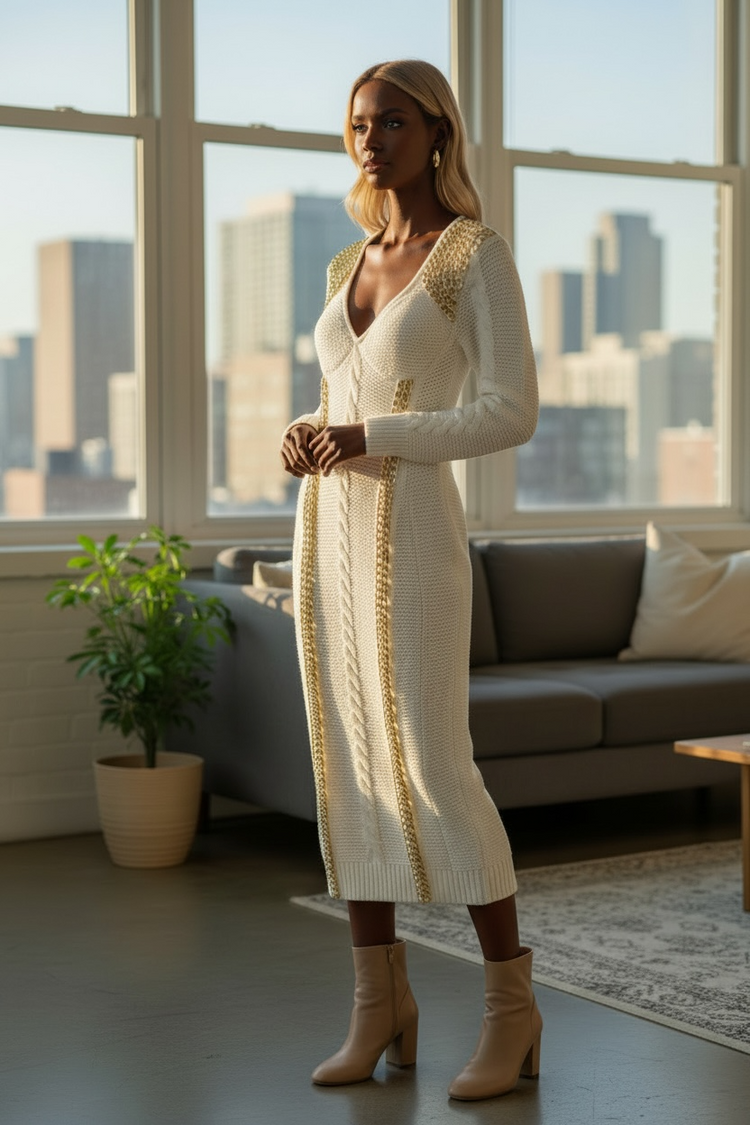 Charlene Fancy Sweater Dress