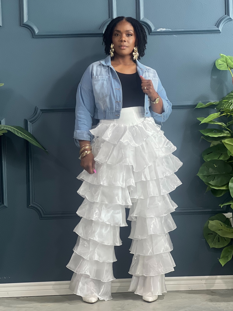 White Tier Pants Reg/Plus