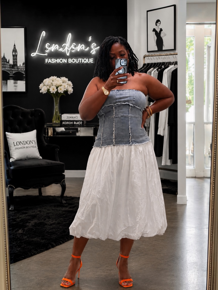 Denim Halter Tube Dress