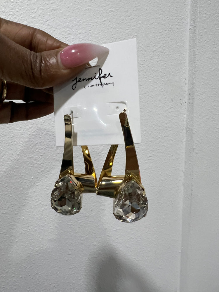 Interlock Stone Earrings