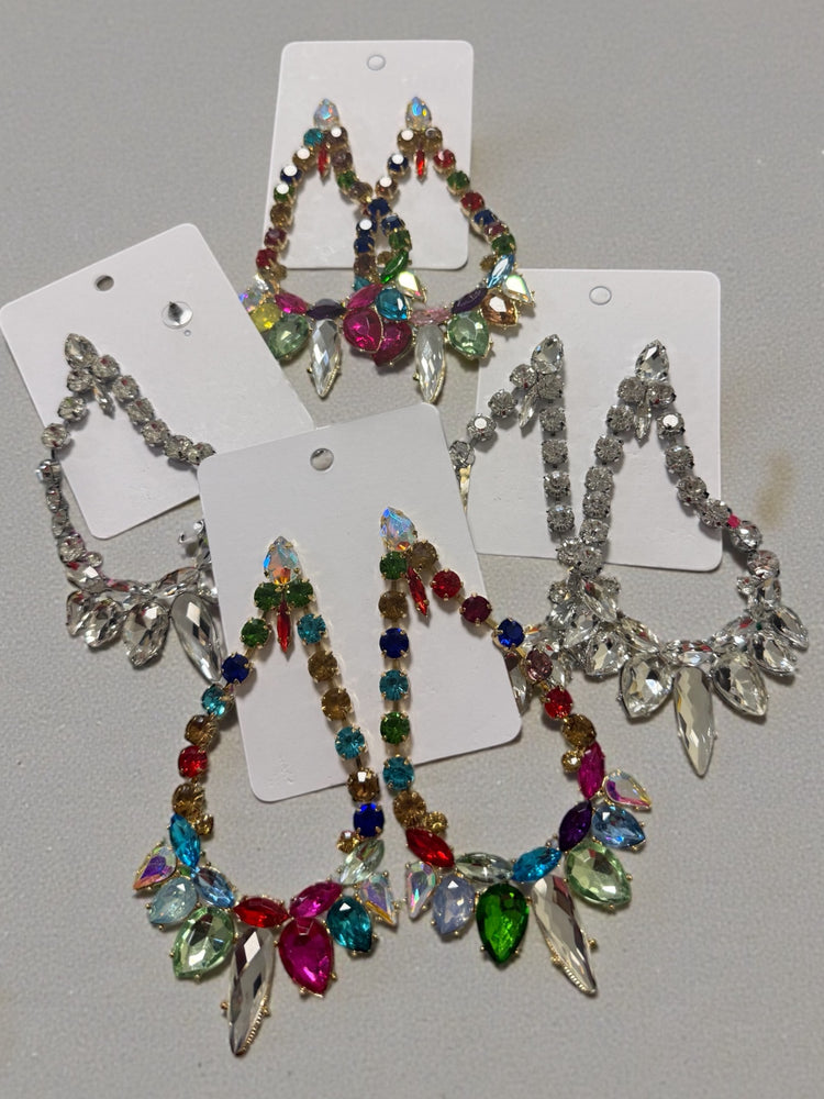 Clear Stone Dramatic Earrings Alc