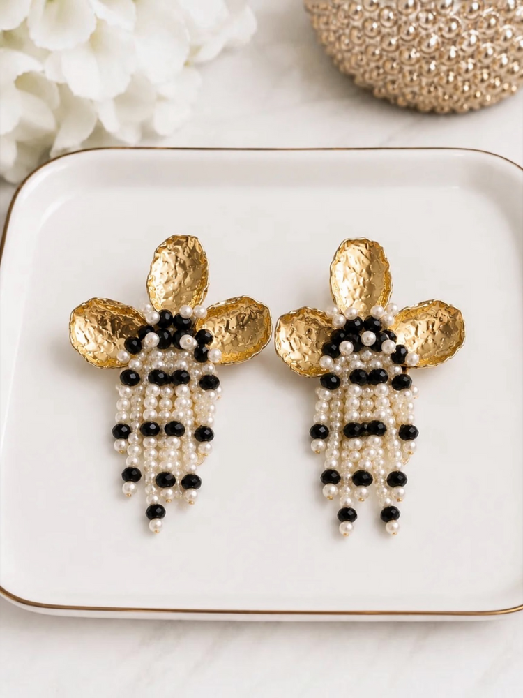 Golden Pearl Earrings Alc
