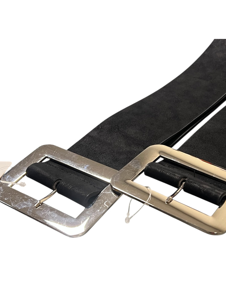 Dainty Faux Suede Black Belt