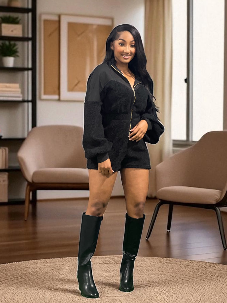 Seasonal Romper-Black