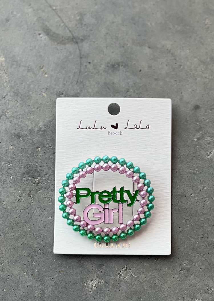 Pretty Girl Colored Pearl Brooch