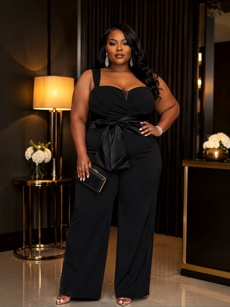Black Radiant Jumpsuit Plus (In store Friday 8/21)