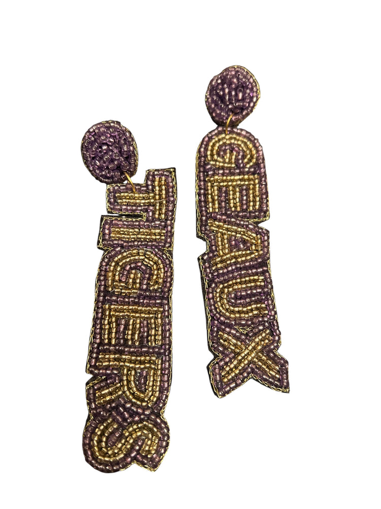 Customized Game Day Earrings-Geaux Tigers