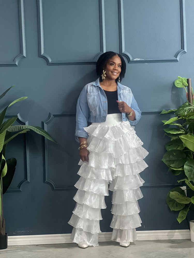 White Tier Pants Reg/Plus