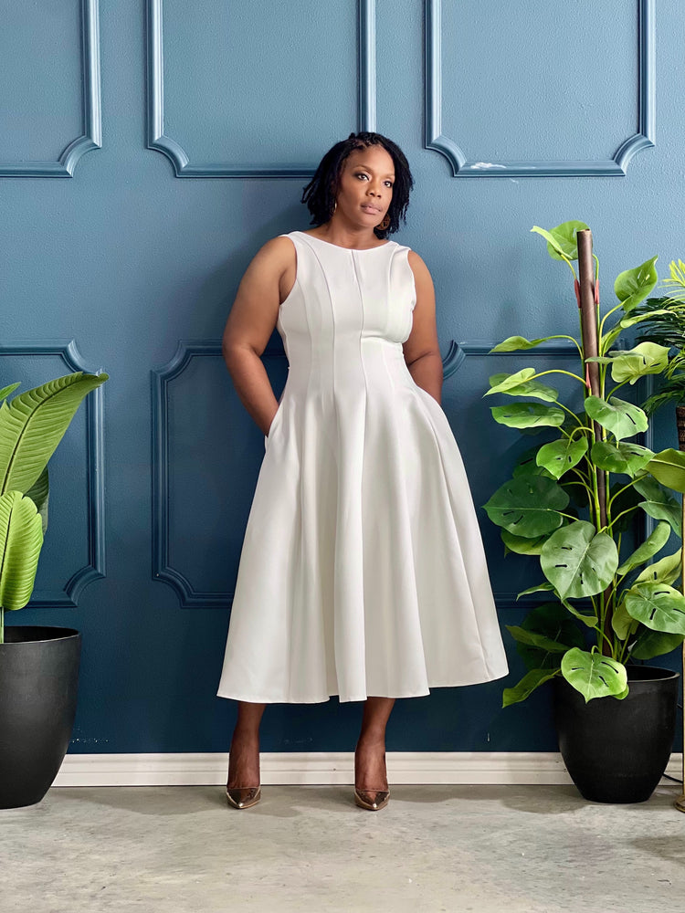 Sophisticated Look Dress-White