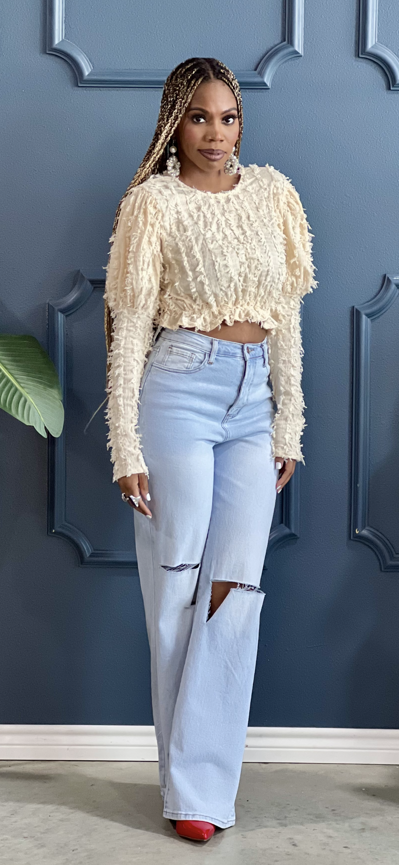 Mediam✨ミディアムShaggy One Shoulder Vest mediam shaggy one