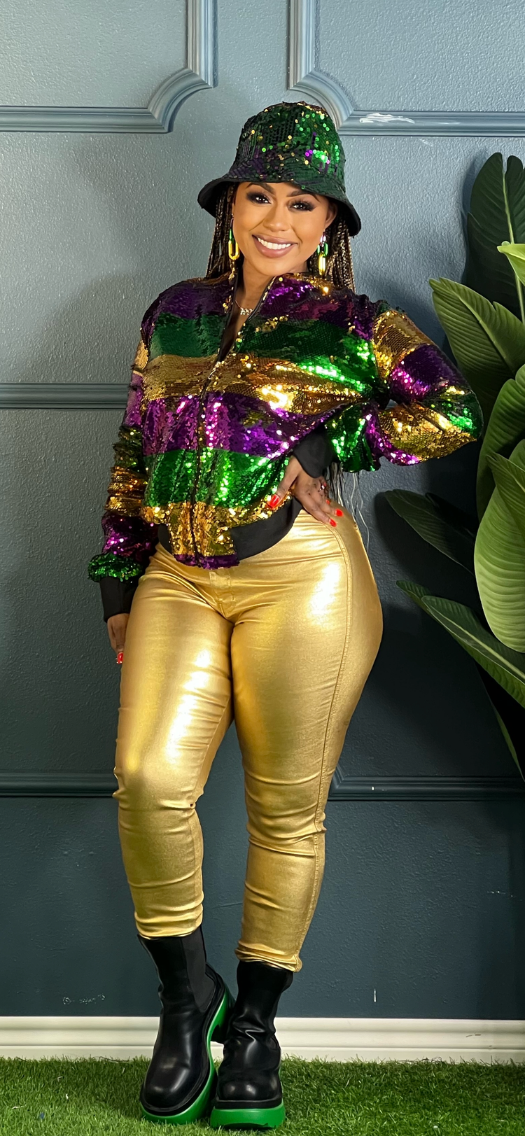Mardi Gras Sequin Bucket Hat