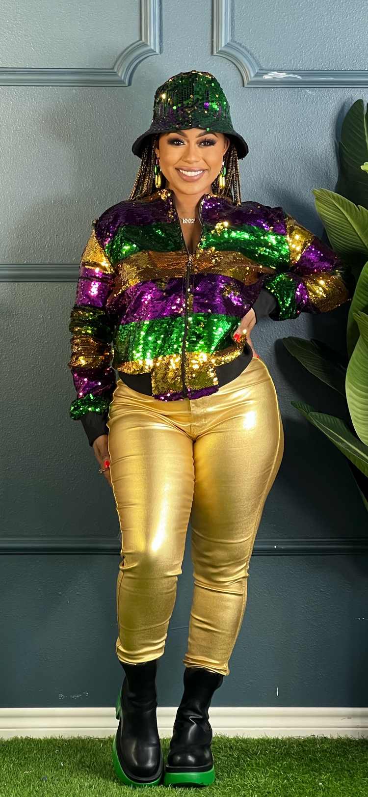 Mardi Gras Sequin Bucket Hat