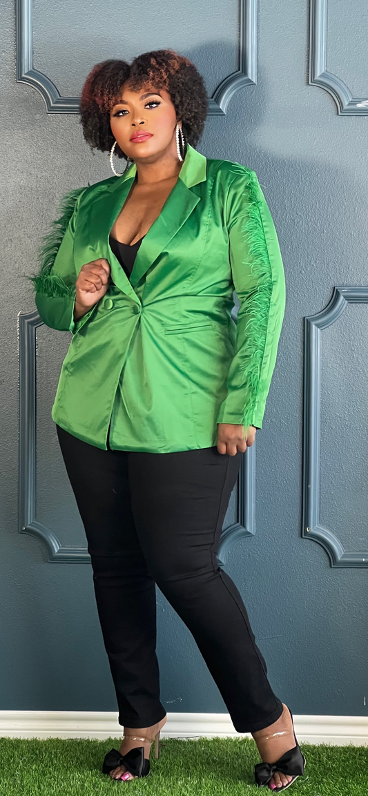 Green Fashion Blazer Plus