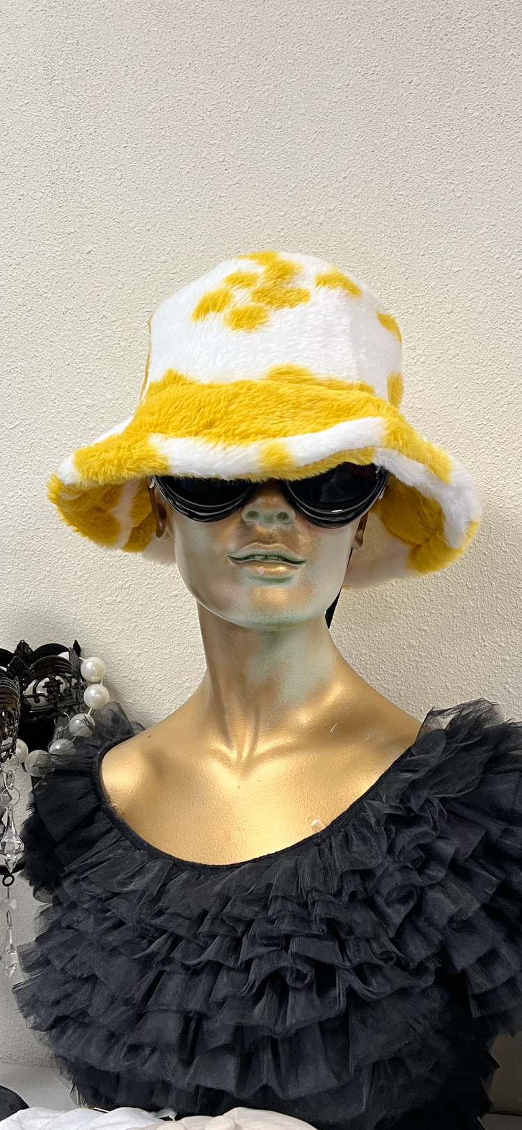 Yellow Cow Print Bucket Hat