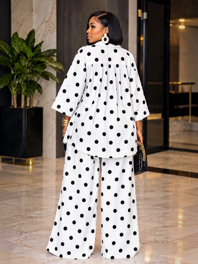 Pretty In Polka Dot Set-White