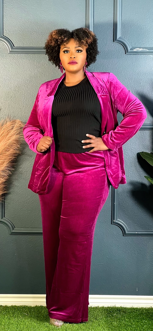 Velour Holiday Set Plus-Deep Magenta (Online only)