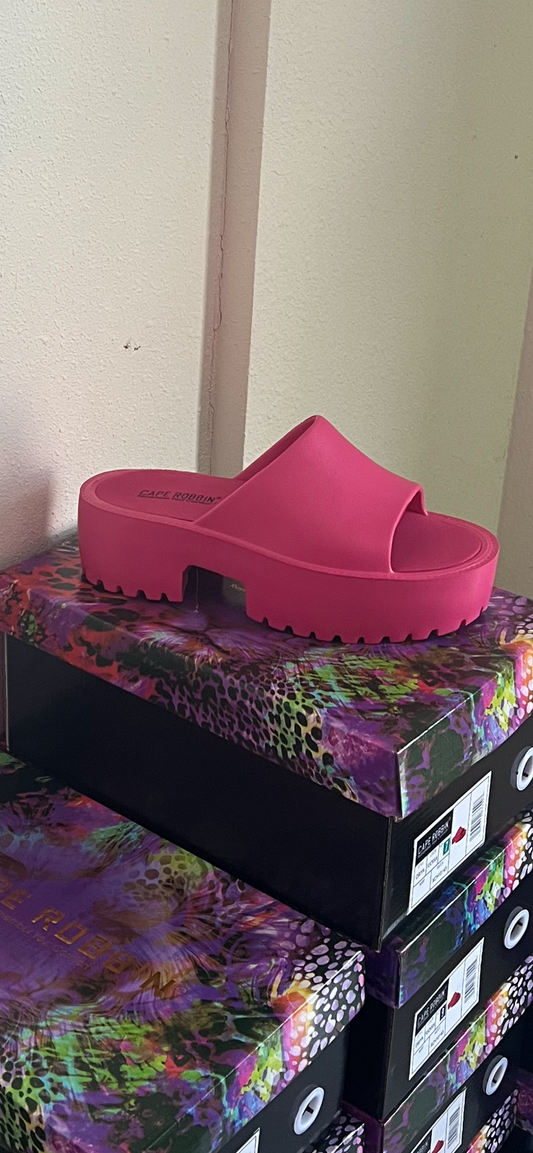 Open Toe Pink Slides Sandals (Online only)