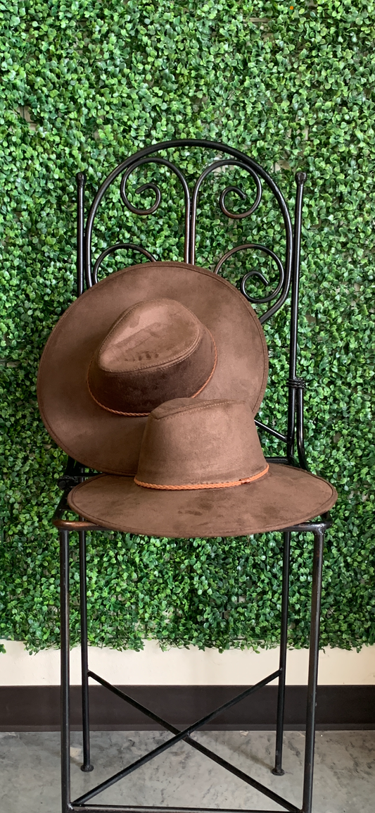 Wild Brown Wide Brim Fedora Hat