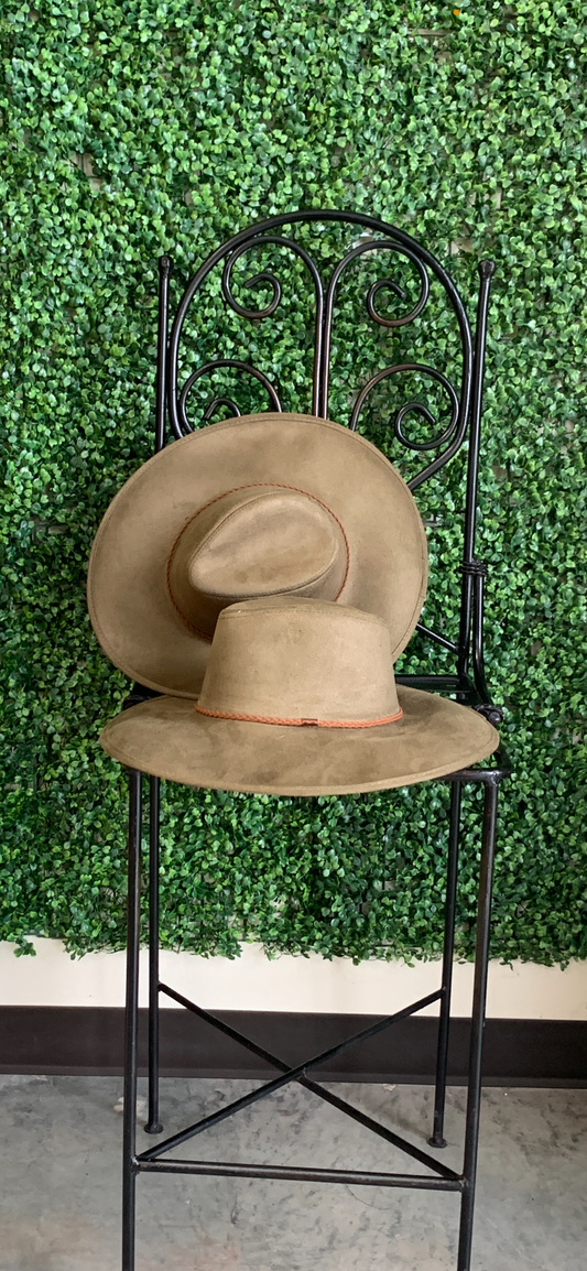 Wild Olive Wide Brim Fedora Hat