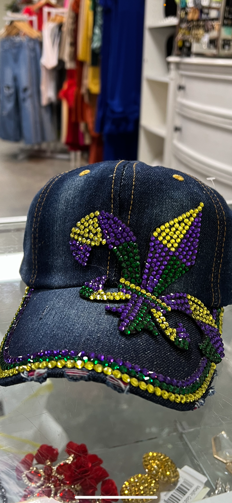 Mardi Gras Cap-Denim