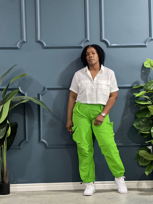 Parachute Jogger Pants-Classic Green