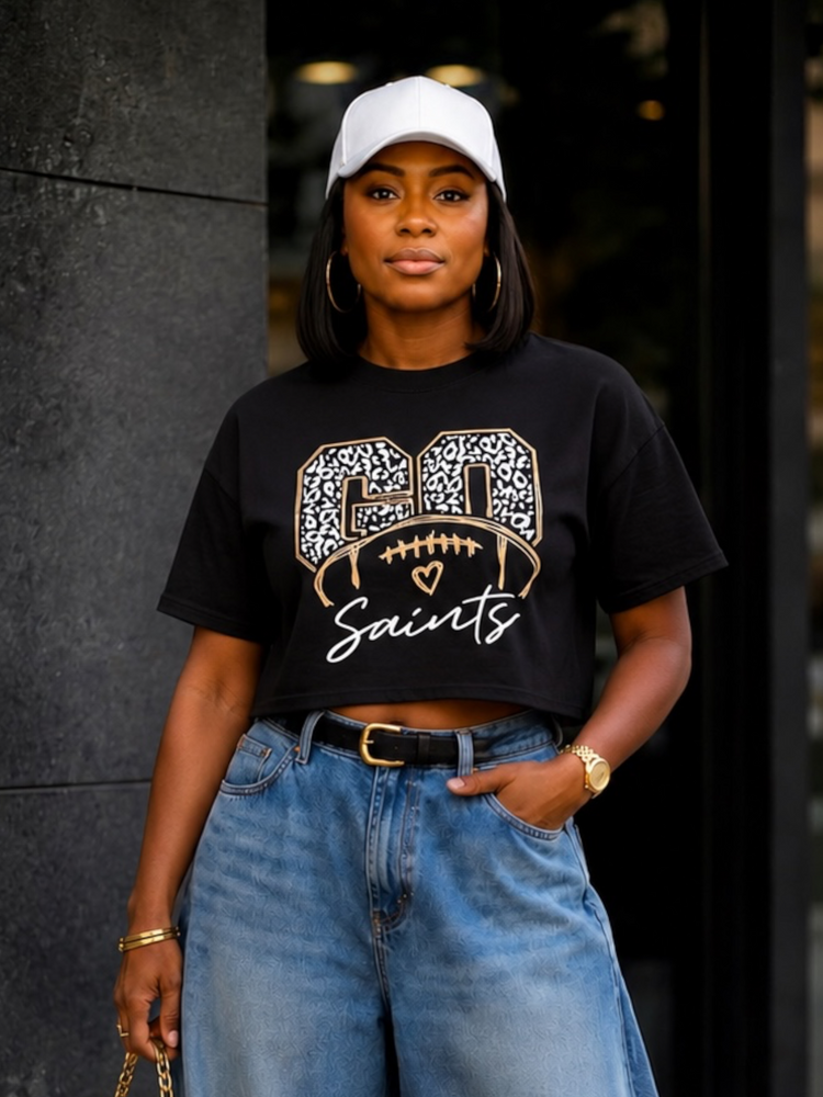 Go Saints Crop Tee Shirt