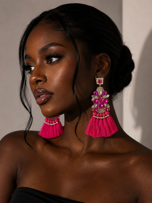 Pink Heart Drop Earrings Alc