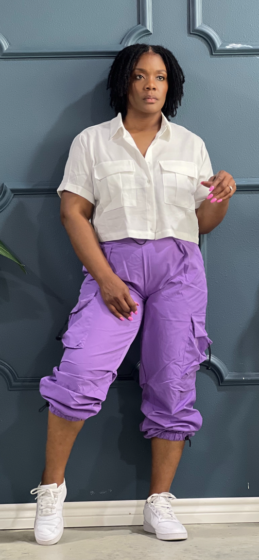 Parachute Jogger Pants-Violet