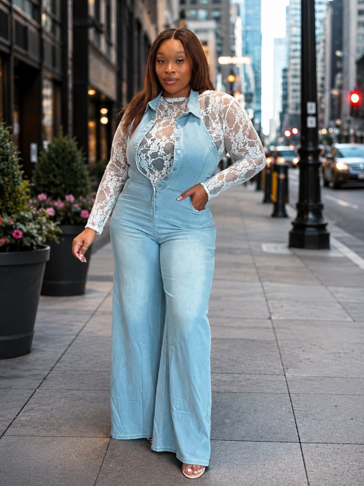 Washed Out Halter Jumpsuit