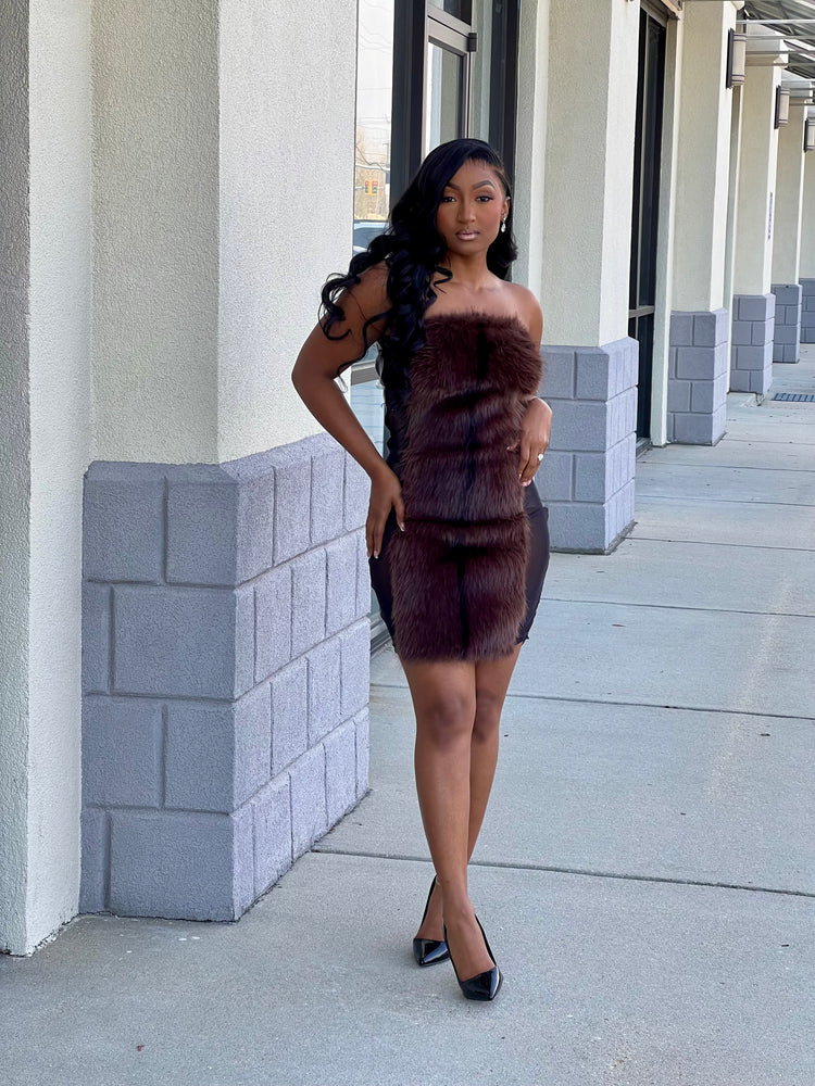 Strapless Fur Dress