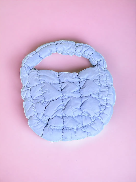 Mini Quilted Handbag-Baby Blue