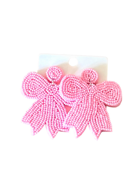 Simply Love Valentine Collection Earring-Pink Bow
