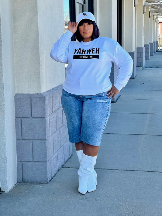 Yahweh Sweatshirt Reg/Plus-White