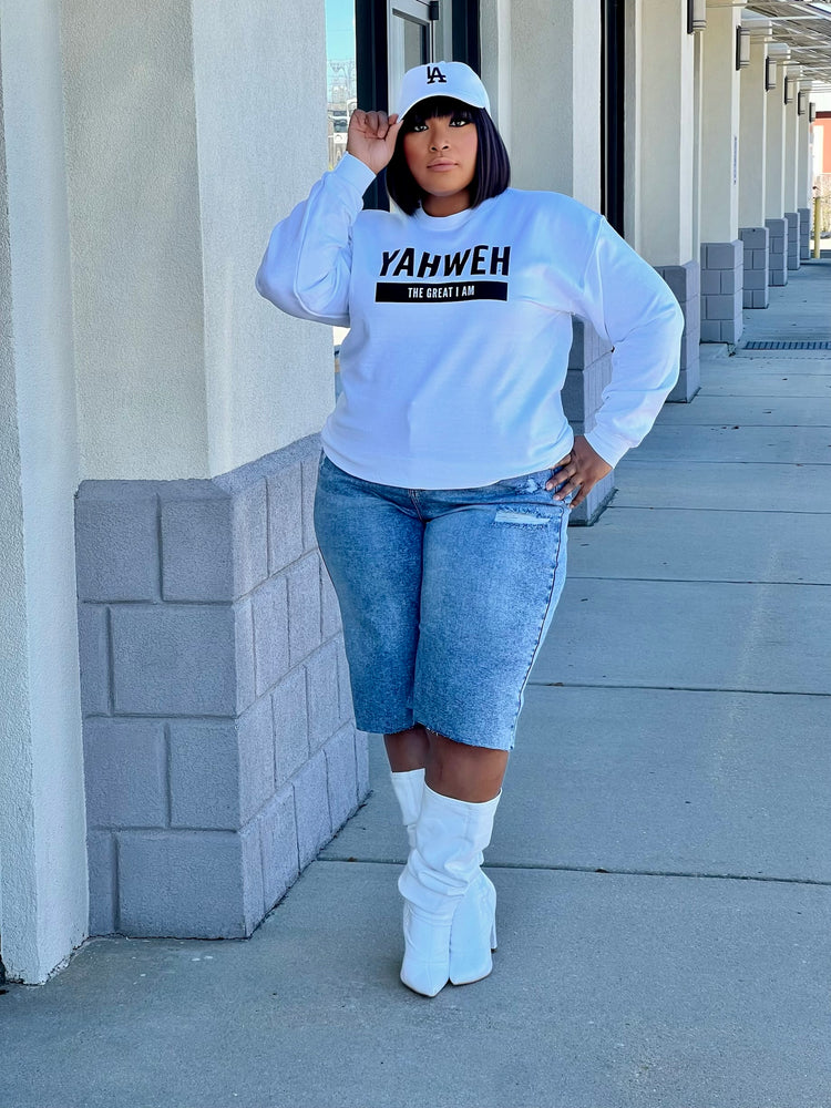 Yahweh Sweatshirt Reg/Plus-White