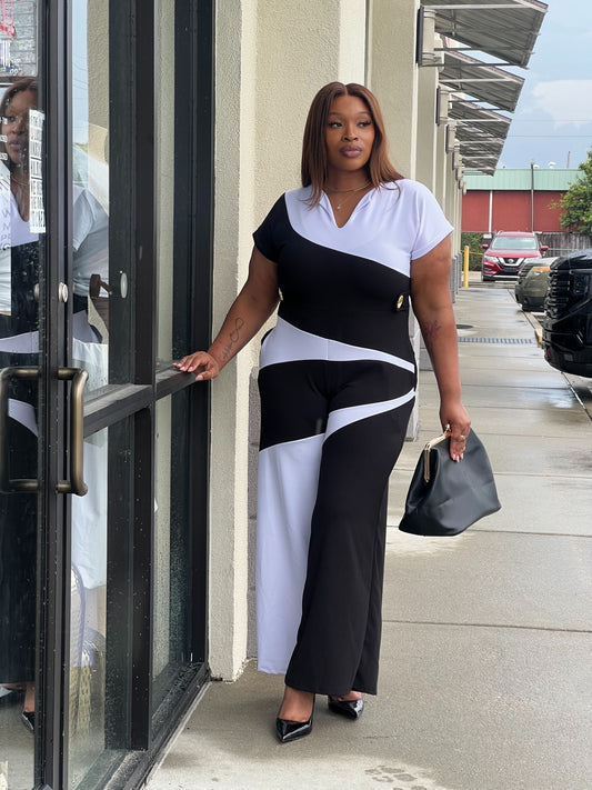 Lola Jumpsuit Plus (Blk/White)