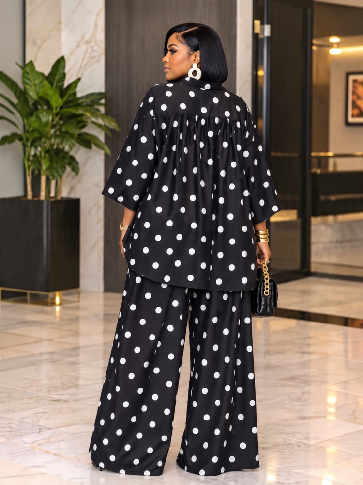 Pretty In Polka Dot Set-Black