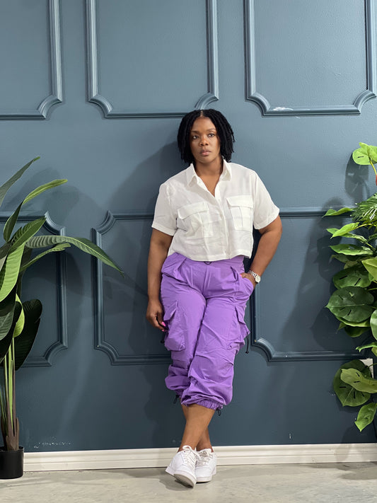 Parachute Jogger Pants-Violet