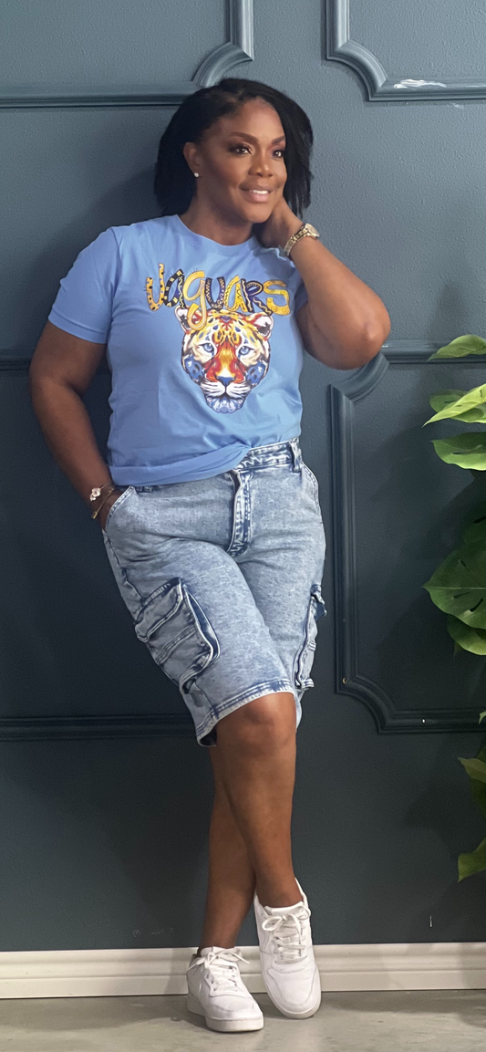 Jaguar Tee Shirt-Columbia Blue