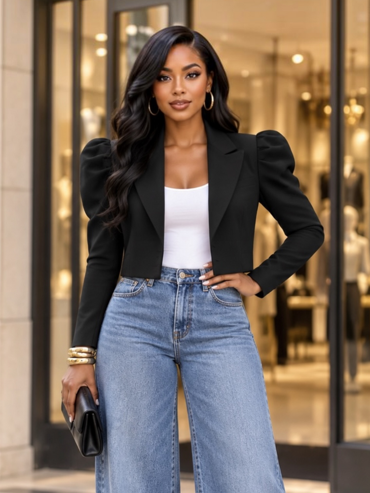 Black Cropped Blazer