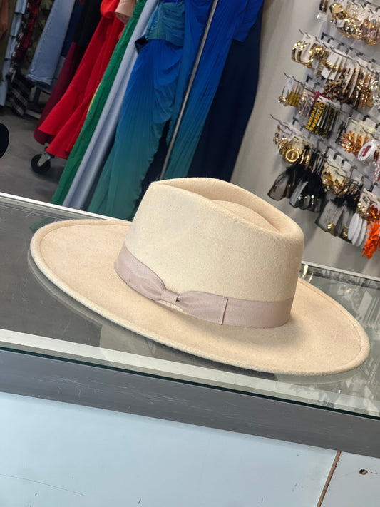 Beige Fedora Hat