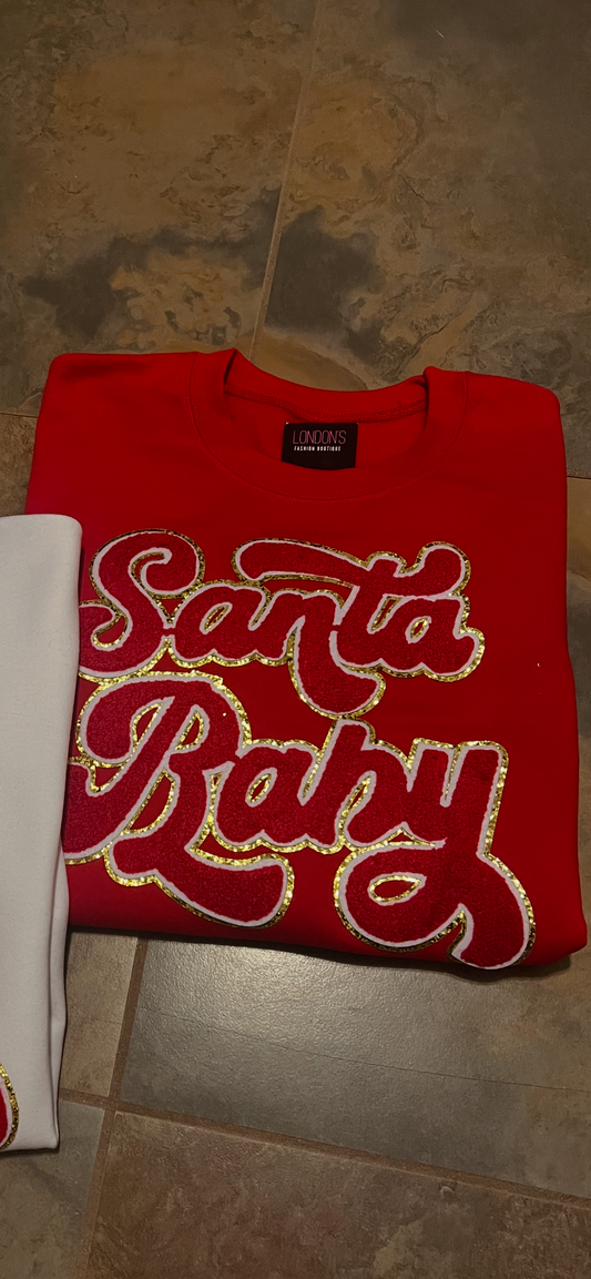 Santa Baby Patch Sweatshirt-Red (Next Preorder for Tuesday 12/24)