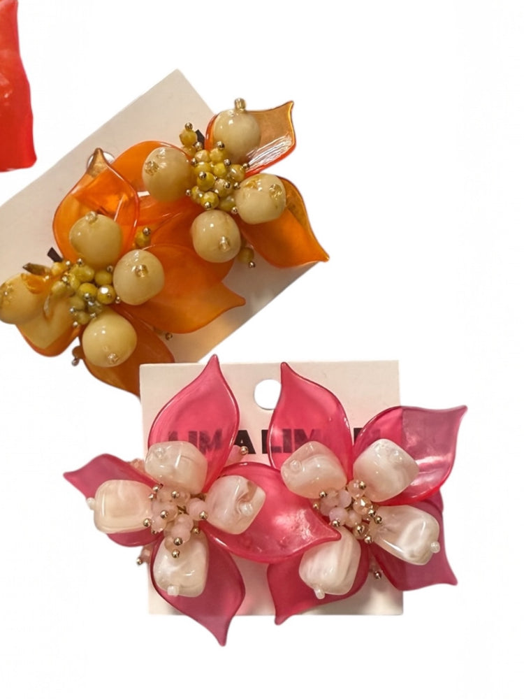 Dainty Flower Earrings Alc (Pink)