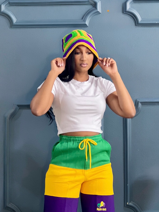 Mardi Gras Crochet Bucket Hat