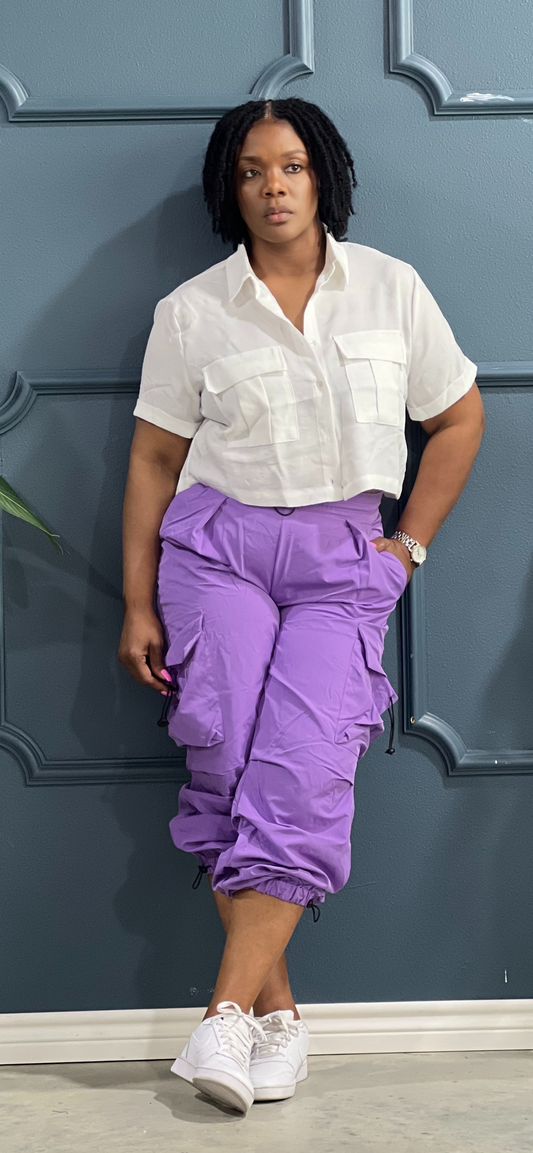 Parachute Jogger Pants-Violet