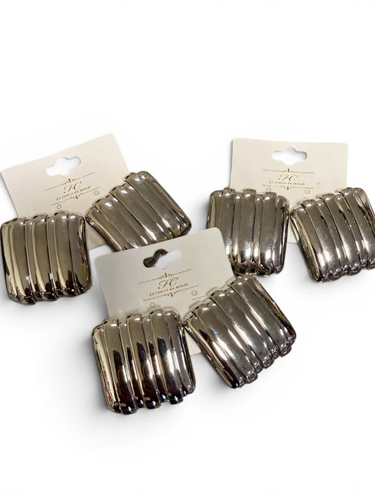Silver Square Earrings Alc