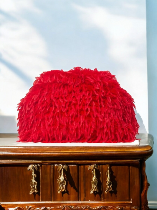 Fuzzy Red Clutch Handbag