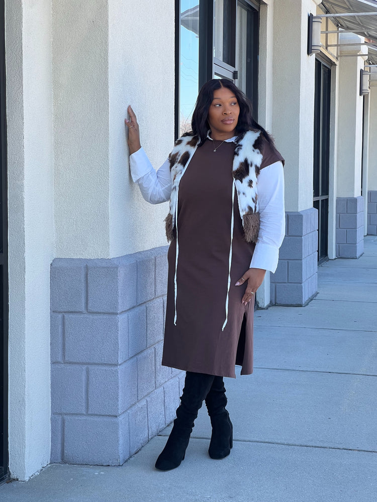 Les Comfy Dress Plus-Brown