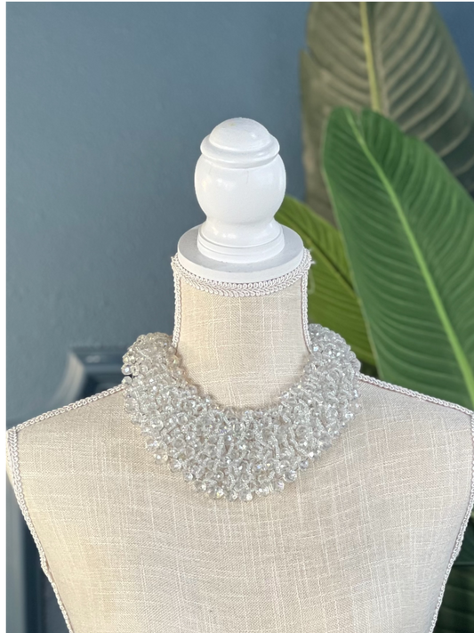New Clear Iridescent Bib Necklace